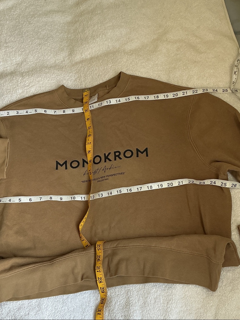 Mango Men's Tan Crewneck Sweatshirt with Front Logo - Picture 5 of 6